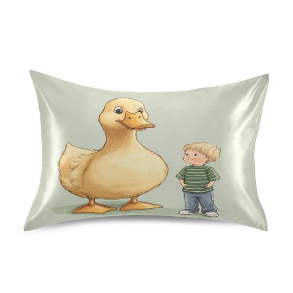 Oversized Yellow Duck Queen Size Pillowcase Silky Smooth Finish Anti Wrinkle Design Easy Envelope Closure 20x30in