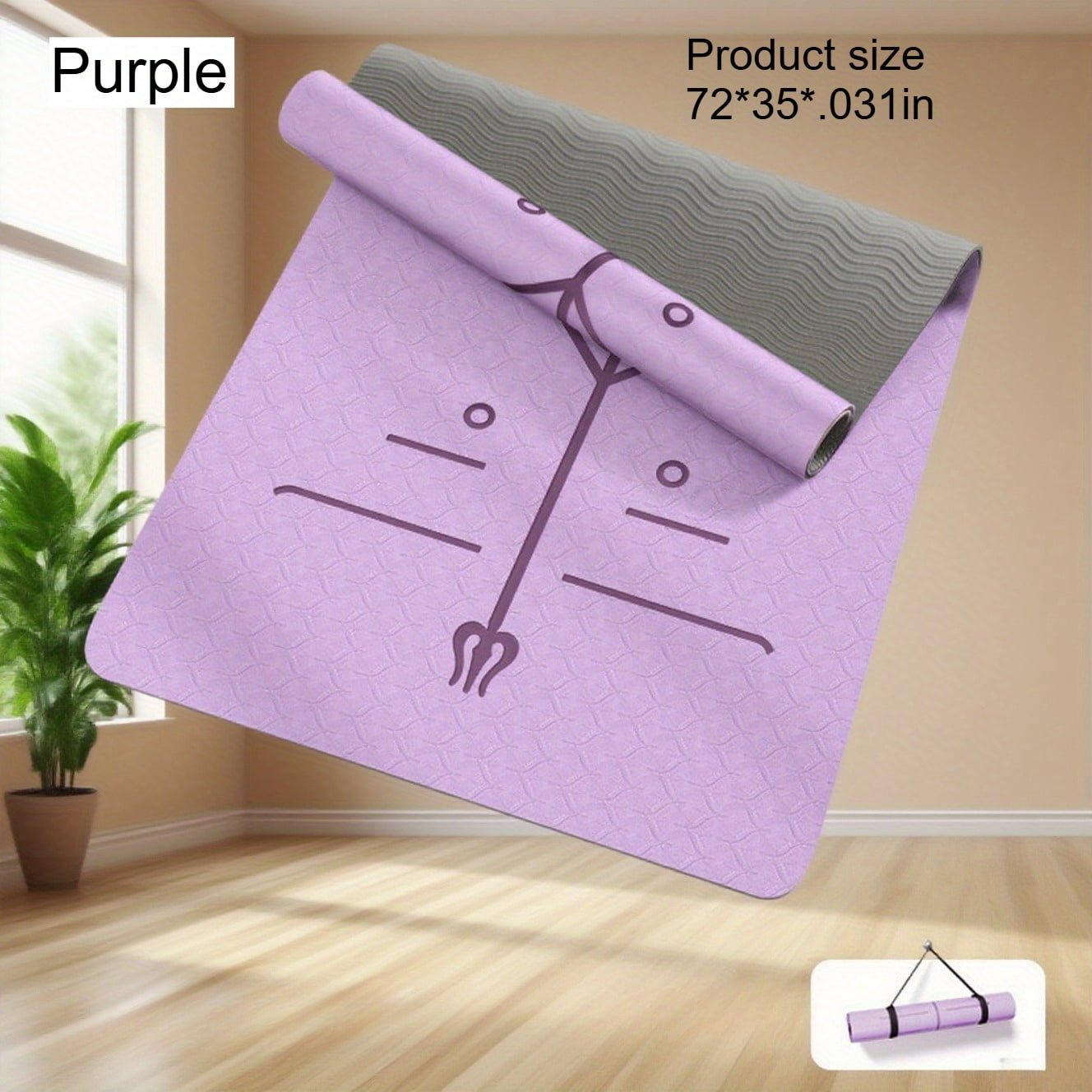 Oversized for Yoga Mat for Both Genders, Extra Cushioned TPE Fitness Mat for Home Workouts, Non-Slip, Exercise Mat for Yoga, Pilates, Stretching, And Meditation