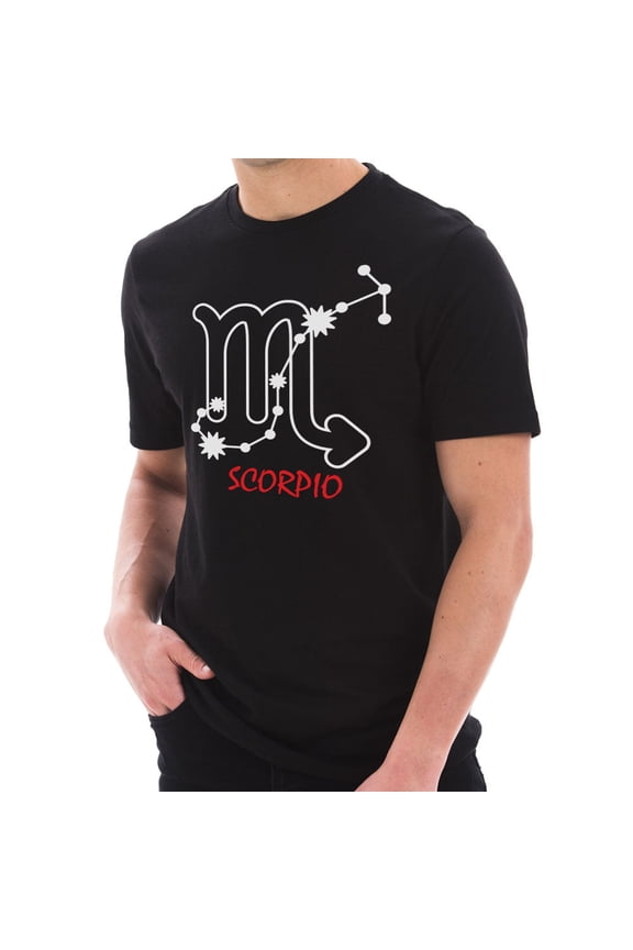 Oversized Zodiac Scorpio Sign Graphic Design Short Sleeve Cotton Jersey T-Shirt - Black 3XL