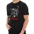 thumbnail image 1 of Oversized Zodiac Virgo Sign Graphic Design Short Sleeve Cotton Jersey T-Shirt - Black XL, 1 of 4