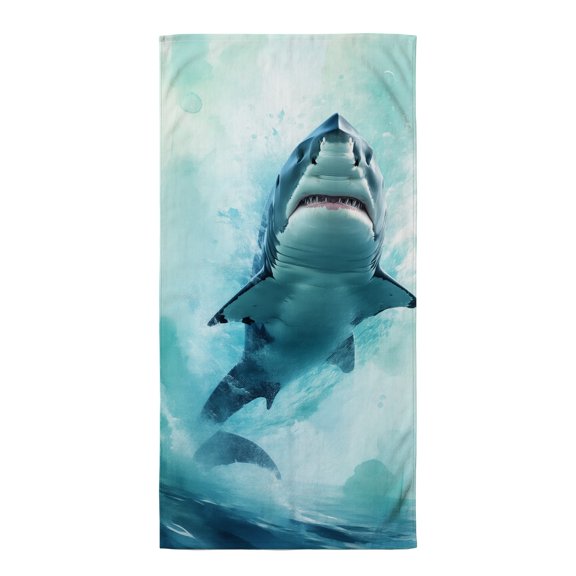 Oversized beach towels for shark A shark swimming in the ocean with its mouth open. towels beach beach towel large extra large microfiber beach towel beach necessities for women