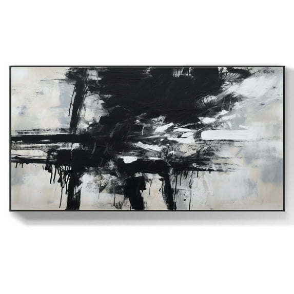 Oversized original abstract oil painting, contemporary art, minimalist painting, brown and white abstract painting, oversized wall art,(102*203cm)40*80 Inches,Unstretched,Frameless
