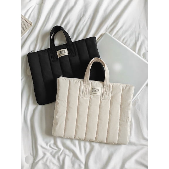 Oversized shockproof laptop bag, large-capacity thickened aviation cotton flat liner bag, waterproof and shockproof, lightweight and soft, independent side pockets, partition storage.