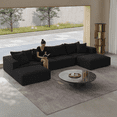 thumbnail image 1 of Oversized sponge cloud sofa,Modern Upholstered Sectional Sofa Couch Set,Modular 162" L Shaped Sectional Living Room Sofa Set With 6 Pillows,Free Combination Sofa Couch for Living Room,Bedroom, 1 of 5