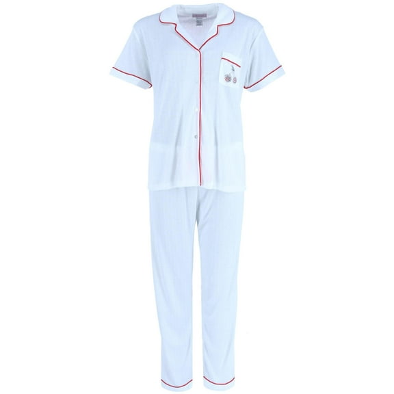 Overslept  Pointelle Cherries Notch Pajama Set (Women)