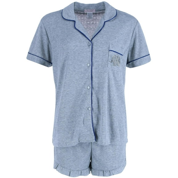 Overslept  Shorts Pointelle Elephant Notch Pajama Set (Women)