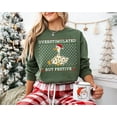 thumbnail image 1 of Overstimulated But Festive Goose Sweatshirt, Funny Christmas Holiday Crewneck, Cute Xmas Animal Pullover, Holiday Humor Unisex Sweater, 1 of 5