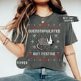 thumbnail image 1 of Overstimulated But Festive Possum Christmas Shirt, Possum Christmas Shirt, Possum Gift, Funny Christmas Meme Shirt, 1 of 5