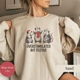 thumbnail image 1 of Overstimulated But Festive Possum Christmas Sweatshirt, Funny Christmas Shirt, Possum Christmas Sweatshirt, 1 of 5