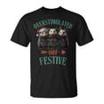 thumbnail image 1 of Overstimulated But Festive Possum Funny Ugly Christmas Animal Unisex T-Shirt, for men & women, up to size 5XL, 1 of 2