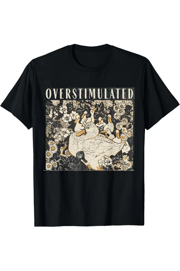 Overstimulated Mama Duck Farm Animal Homeschool Mom Life Art Unisex T-Shirt ,up to size 5XL