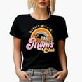 thumbnail image 1 of Overstimulated Moms Club, Retro Rainbow & Flowers Art Mother's Day Gift, Black T-Shirt, XL, 1 of 5