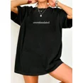 thumbnail image 1 of Overstimulated Oversized Graphic T-Shirt Retro Minimalist Aesthetic Tee Funny Mental Health Awareness Apparel Comfortable Soft Cotton Fashion Top for Women, 1 of 6