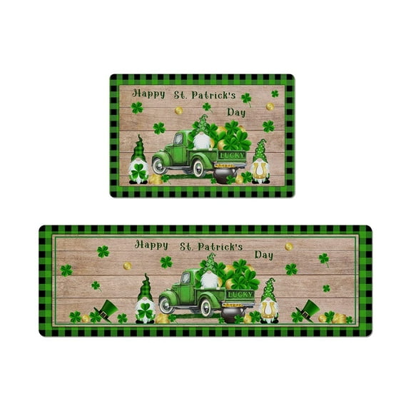 Overstock Outlet St. Patrick’S Day Kitchen Rug Set, Cushioned Anti-Fatigue Mats, Non-Slip Waterproof Kitchen Mats, Comfortable Standing Mats for St. Patrick'S Day Kitchen Décor