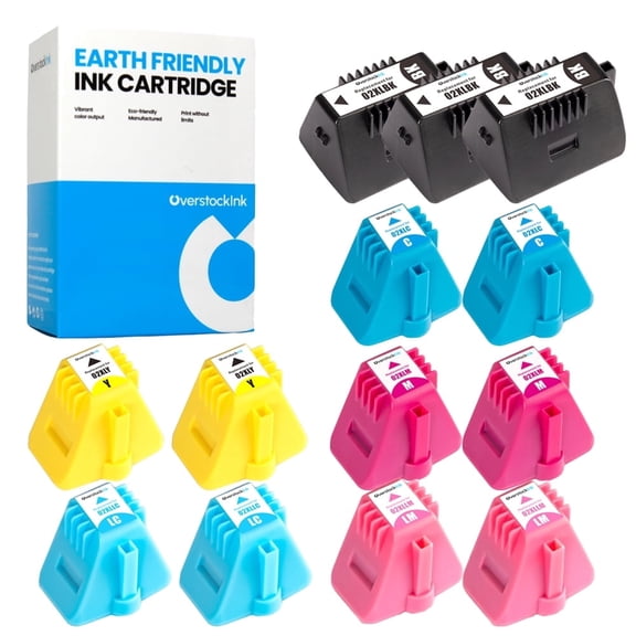 OverstockInk 02 Cartridges 13-Pack Compatible for HP 02 PhotoSmart D7400 (3 BK, 2 each C, M, Y, LC, LM)