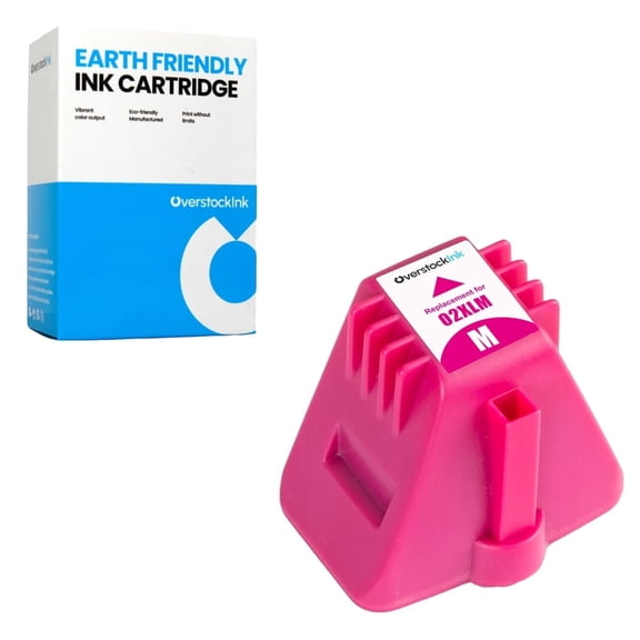 OverstockInk 02 Magenta Ink Cartridge Compatible for HP 02 for PhotoSmart C5100 (1 Magenta)