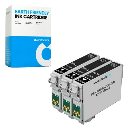 OverstockInk 126 Black Cartridges Compatible for Epson 126 for Workforce 435 (3 Black)