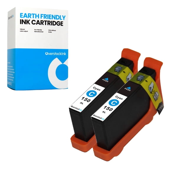 OverstockInk 150 XL Cyan Ink Cartridges Compatible for Lexmark 150 150XL for S515 (2 Cyan)
