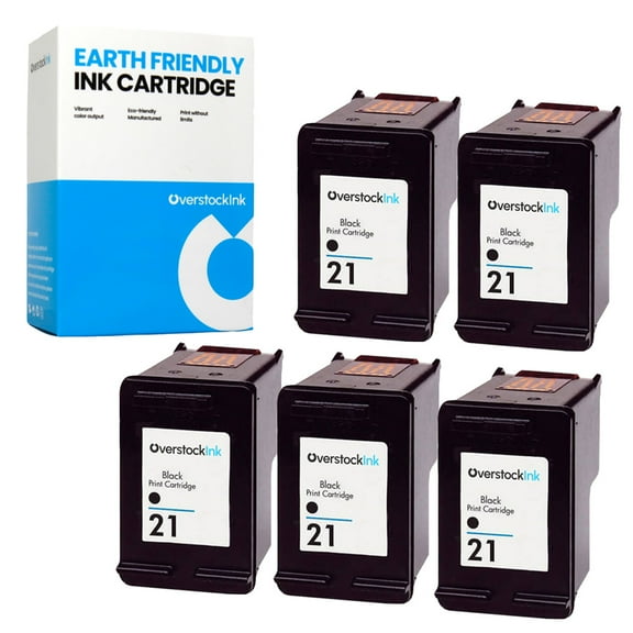OverstockInk 21 Cartridges Black Compatible for HP 21 for PSC 1401 1402 1403 1406 (5 Black)