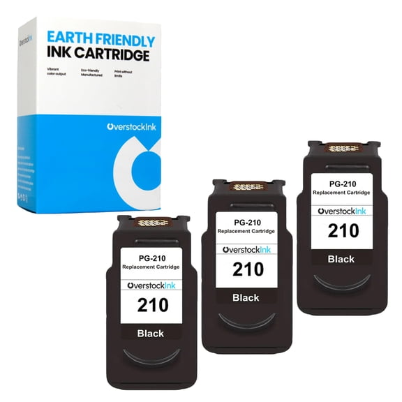 OverstockInk 210 Black Ink Cartridges Compatible for Canon PG-210 for PIXMA MP230 (3 Black)