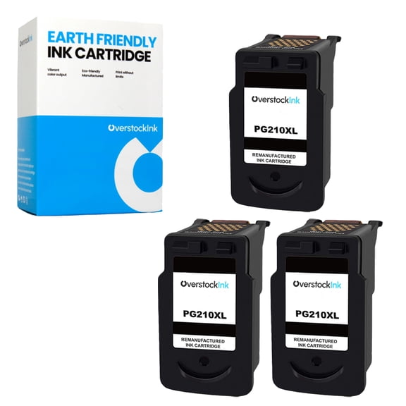 OverstockInk 210XL Black Ink Cartridges Compatible for Canon PG-210 210XL for PIXMA MX360 (3 Black)