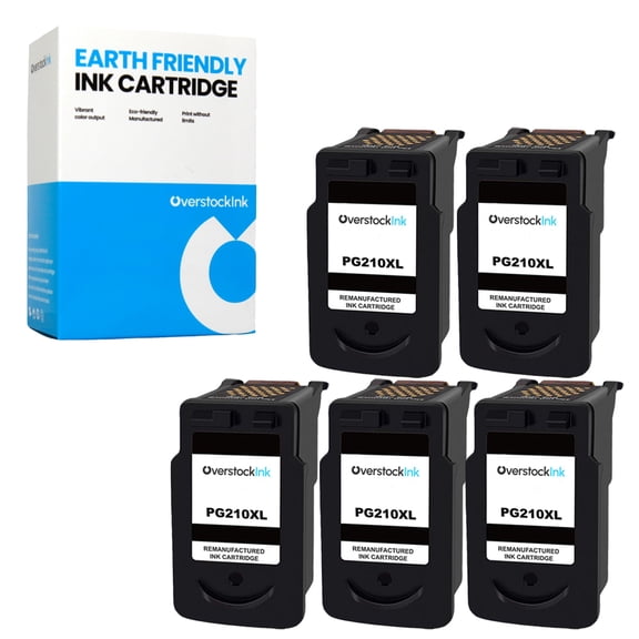 OverstockInk 210XL Cartridges Compatible for Canon PG-210 210XL for PIXMA MX340 (5 Black)