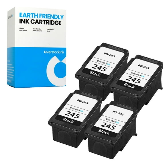 OverstockInk 245 Ink Cartridges Compatible for Canon PG-245 for PIXMA MG3051 MG3052 (4 Black)