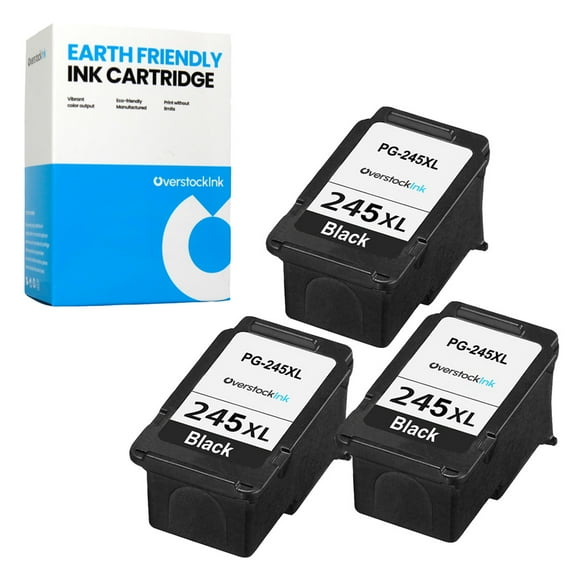 OverstockInk 245XL Ink Cartridge Compatible for Canon PG-245XL Ink for PIXMA MG2420 MG2450 (3 Black)