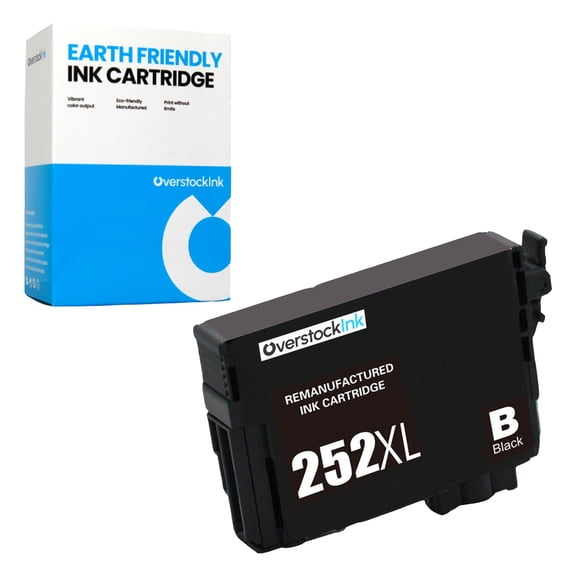 OverstockInk 252XL Black Ink Cartridge Compatible for Epson 252 252XL for Workforce WF-3620 (1 Black)