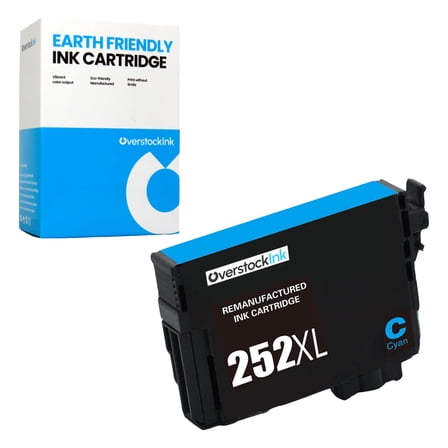 OverstockInk 252XL Cyan Ink Cartridge Compatible for Epson 252 252XL for Workforce WF-7620 (1 Cyan)