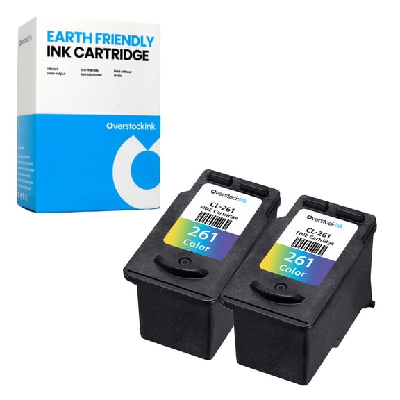 OverstockInk 261 Color Ink Cartridge Compatible for Canon CL-261 for PIXMA TR7020 (2 Tri-color)
