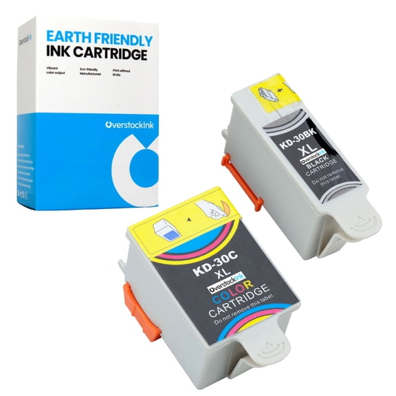 OverstockInk 30XL Ink Cartridges 2-Pack Compatible for Kodak 30 30XL for Hero 2.2 3.1 (1 Black, 1 Tri-color)