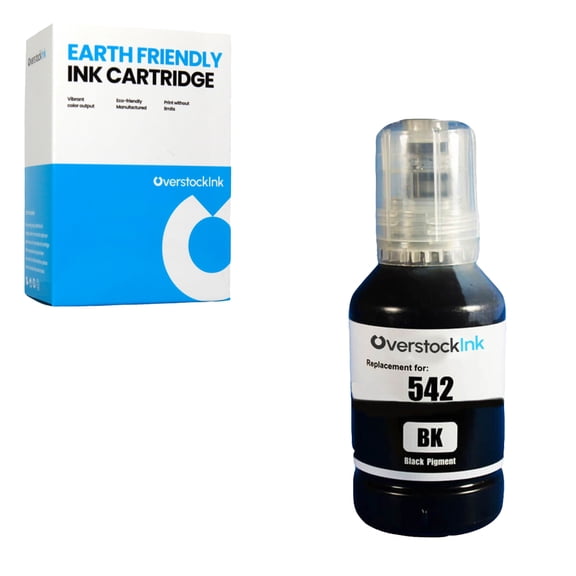 OverstockInk 542 Black Ink Bottle Compatible for Epson 542 T542 for EcoTank Pro ET-16600 (1 Black)