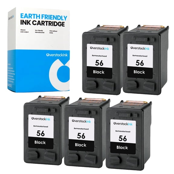 OverstockInk 56 Black Cartridges Compatible for HP 56 for DeskJet 5150 9600 (5 Black)