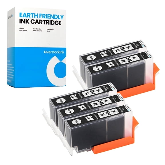 OverstockInk 564 XL Black Ink Cartridges Compatible for HP 564XL for PhotoSmart 7510 (5 Black)