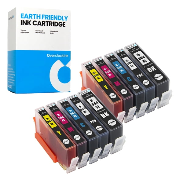 OverstockInk 564XL Printer Ink Cartridges 10-Pack Compatible for HP 564 for PhotoSmart D7500 (2 each BK, C, M, Y, PB)