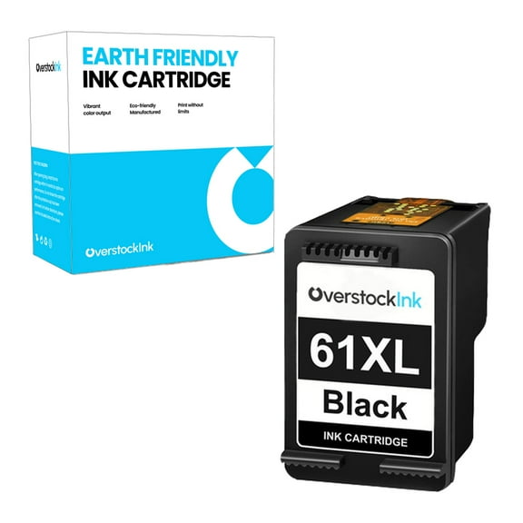 OverstockInk 61XL Black Ink Cartridge Compatible for HP 61 Ink Cartridge for DeskJet 1000 1011 1012 ENVY 4500 4501 4502 (1 Black)