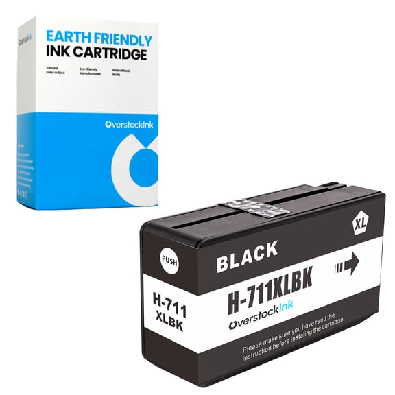 OverstockInk 711 Black Ink Cartridge Compatible for HP 711 for DesignJet T100 (1 Black)