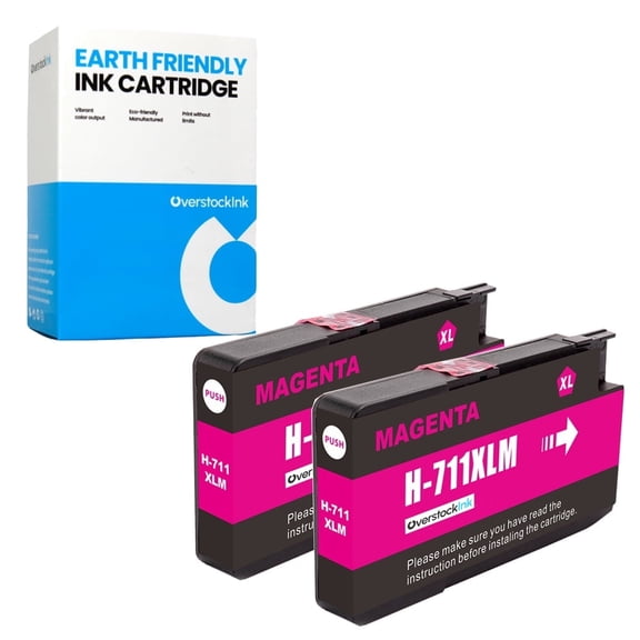 OverstockInk 711 Magenta Ink Cartridges Compatible for HP 711 for DesignJet T530 (2 Magenta)