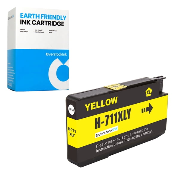 OverstockInk 711 Yellow Ink Cartridge Compatible for HP 711 for DesignJet T130 (1 Yellow)