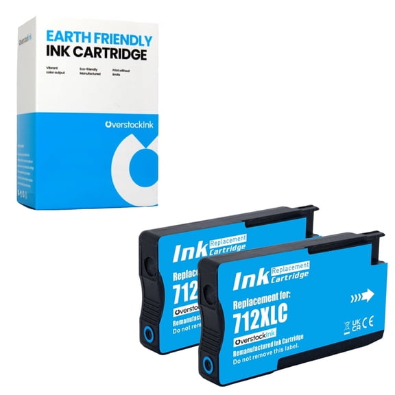OverstockInk 712 Cyan Ink Cartridges Compatible for HP712 for DesignJet Studio (2 Cyan)