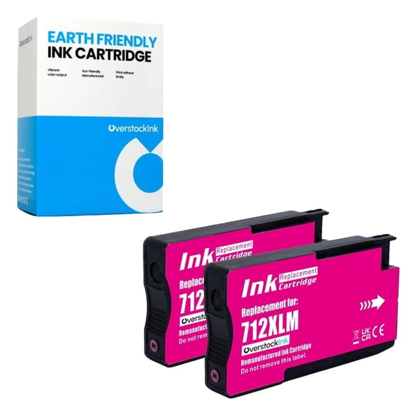 OverstockInk 712 Magenta Ink Cartridges Compatible for HP 712 for DesignJet Studio Steel (2 Magenta)