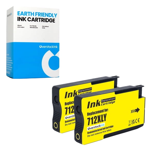 OverstockInk 712 Yellow Ink Cartridges Compatible for HP712 for DesignJet Studio Wood (2 Yellow)