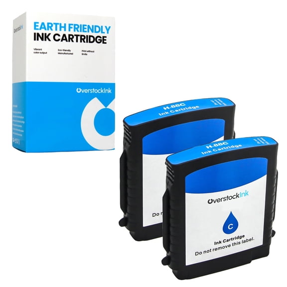 OverstockInk 88 Cyan Ink Cartridges XL Compatible for HP 88 88XL for OfficeJet Pro L7000 (2 Cyan)