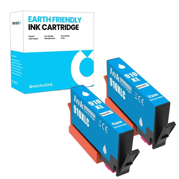 OverstockInk 910XL Cyan Ink Compatible for HP910 Cartridges for OfficeJet Pro 8010 8012 (2 Cyan)
