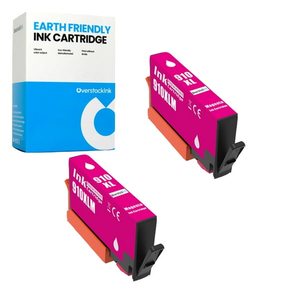 OverstockInk 910XL Magenta Ink Compatible for HP 910 Cartridges for OfficeJet Pro 8014 (2 Magenta)