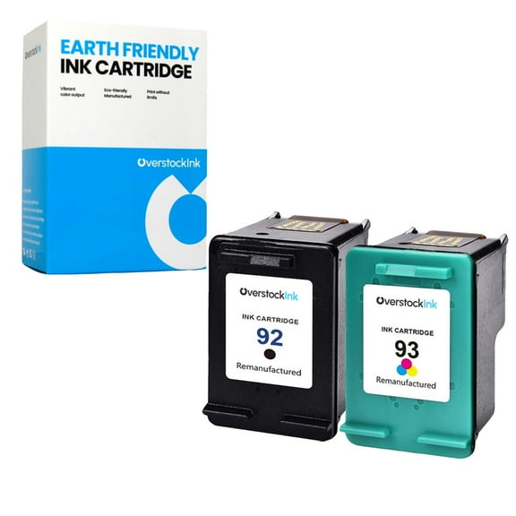 OverstockInk 92 93 Ink Cartridges Compatible for HP 92 93 for DeskJet 5442 (1 Black, 1 Tri-color)