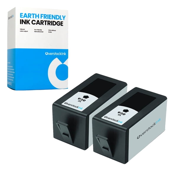 OverstockInk 920 XL Black Ink Cartridges Compatible for HP 920 920XL for OfficeJet 6000 - E609n (2 Black)
