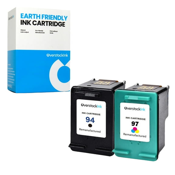 OverstockInk 94 97 Ink Cartridges 2-Pack Compatible for HP 94 97 for DeskJet 6830 (1 Black, 1 Tri-color)