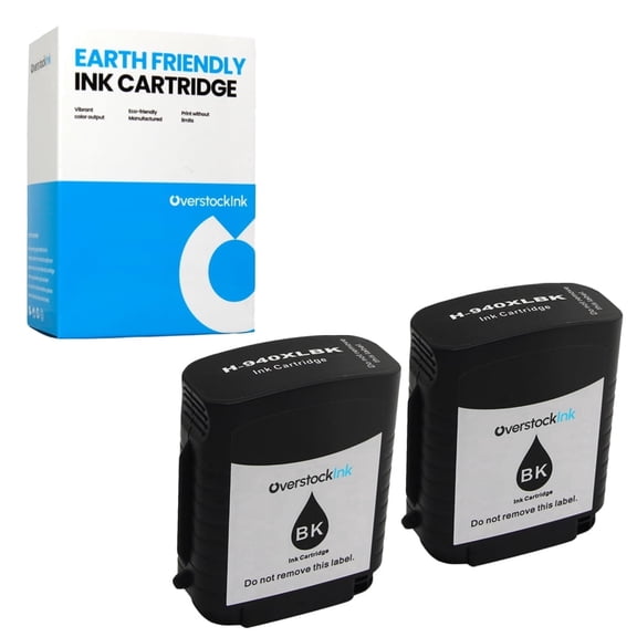 OverstockInk 940 Black Ink Cartridge XL Compatible for HP 940 940XL OfficeJet Pro 8500 - A909n (2 Black)